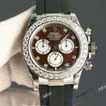 Rolex Daytona Brown Diamond Face Super Clone Diamond Bezel 4131 Watch 